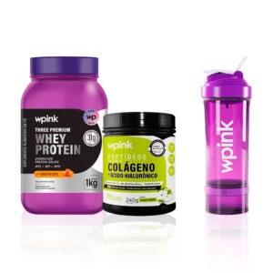Three Premium Whey Protein WP – 1 KG + Colágeno + Coqueteleira Brinde