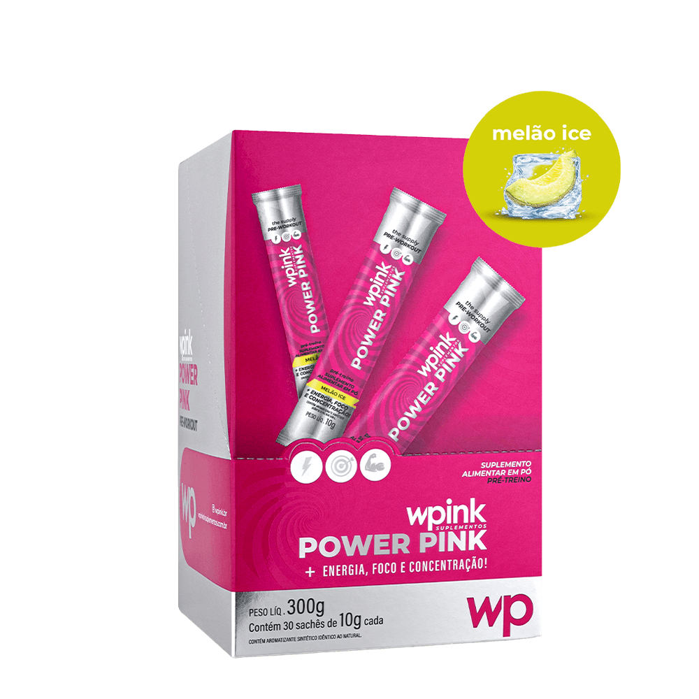 power pink de melão ice - pré-treino - 300g – wp